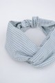 Opaska bawełniana w kratkę  TWIST - mięta