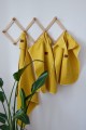 Ponczo kąpielowe z wafla bawełnianego - żólte M
