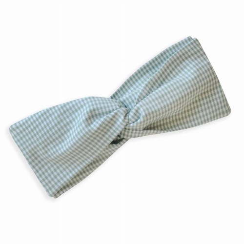 Opaska bawełniana w kratkę  TWIST - mięta 