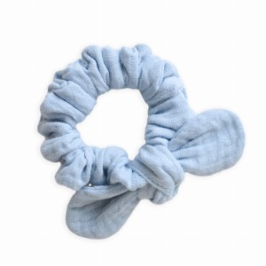 Gumka muślinowa z kokardką -  błękitna