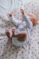 Rożek niemowlęcy bawełna PREMIUM - brązowe kropki na beżu