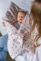 Rożek niemowlęcy bawełna PREMIUM - brązowe kropki na beżu