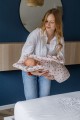 Rożek niemowlęcy bawełna PREMIUM - brązowe kropki na beżu