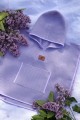 Ponczo kąpielowe z wafla bawełnianego - fioletowy pastelowy M 