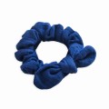 Gumka muślinowa z kokardką -  ciemny jeans