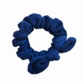 Gumka muślinowa z kokardką -  ciemny jeans