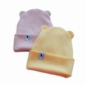 Czapka niemowlęca z uszkami pastelowy żółty