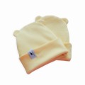 Czapka niemowlęca z uszkami pastelowy żółty