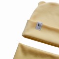 Zestaw pastelowy żółty - czapka i komin